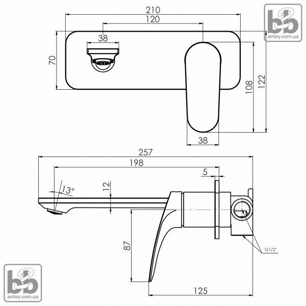 Смеситель для умывальника ''PERLA''