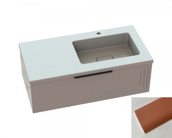 Тумба «Эмили» с умывальником «Ария» R