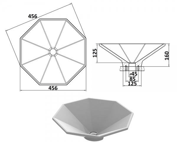 Умивальник «Сиріус» у кольорі слонова кістка шагрень