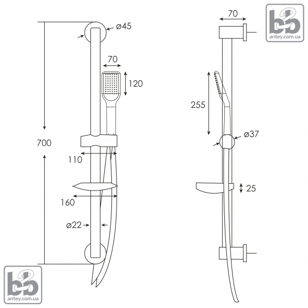 Душовий набір ''RJSH000-03CH''