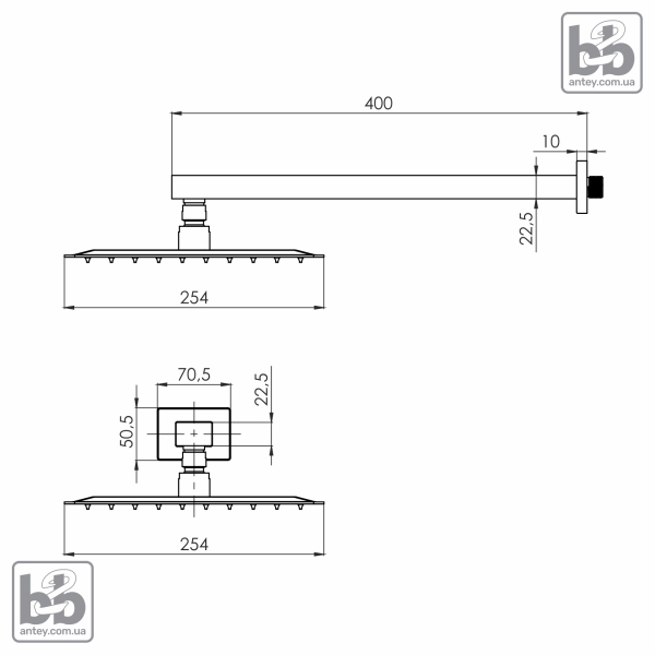 Лійка верхнього душа ''CASCADA R85''