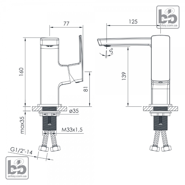 Смеситель для умывальника ''GRAFIKY''