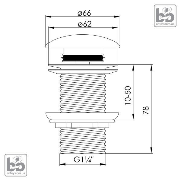 Донный клапан «90-00-037black»