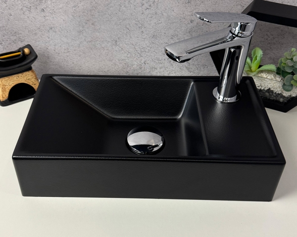  Умивальник «Естель» R чорний шагрень