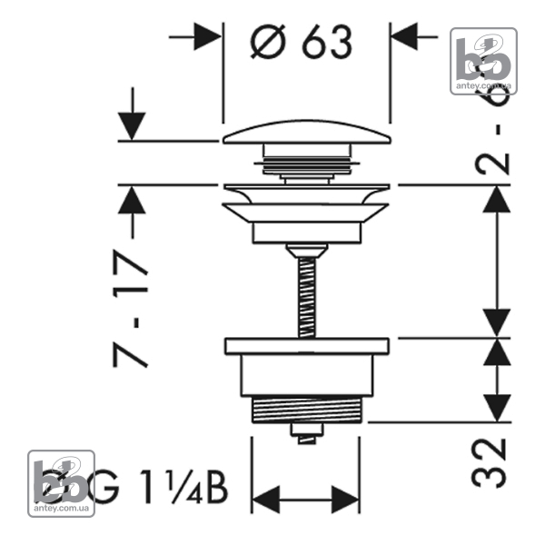 Донний клапан «Hansgrohe 50100000»