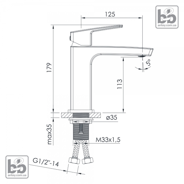 Змішувач для умивальника «GRAFIKY»