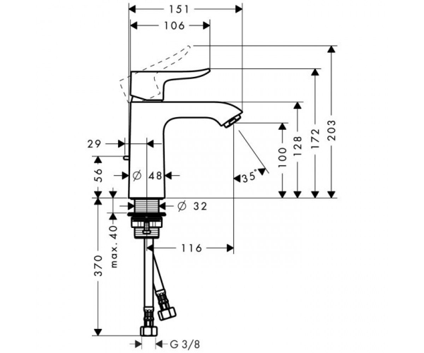 Смеситель для умывальника «Metris 31080000»