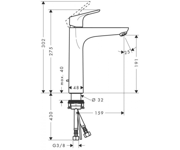 Змішувач для умивальника «Focus 31608000»