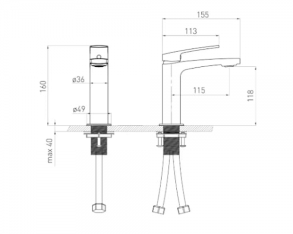 Смеситель для умывальника ''Volle CANTE''