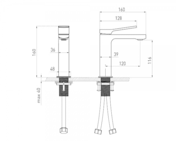 Смеситель для умывальника ''de la noche''