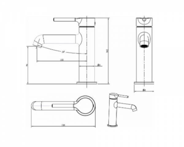 Змішувач для умивальника ''SILVIA CHROME''