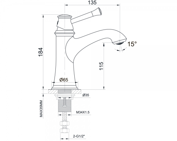 Змішувач для умивальника «PODZIMA ZRALA»