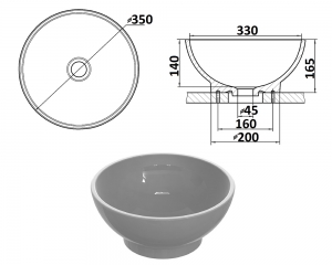 Умывальник «Селена» Белый шагрень