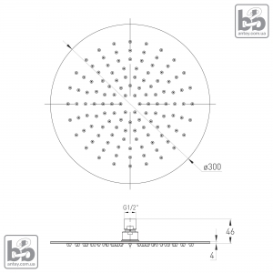 Лейка верхнего душа ''CASCADA R90''