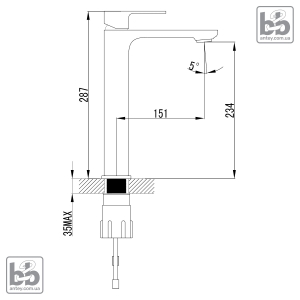 Змішувач для умивальника ''BILOVEC''