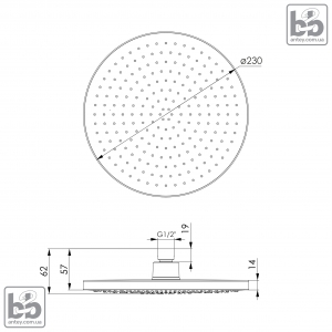 Лійка верхнього душа ''LSR-230BR''