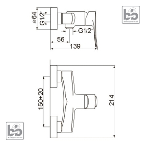 Вбудований змішувач для душа ''DANIELLA''