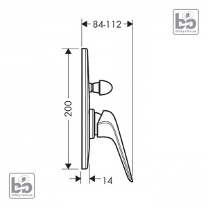 Встраиваемый смеситель для душа ''Novus''