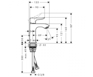 Смеситель для умывальника «Metris 31088000»