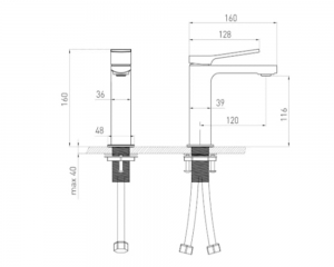 Смеситель для умывальника ''de la noche''