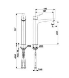 Змішувач для умивальника ''MORRIS''