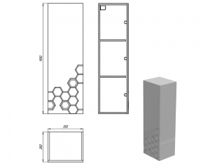 Пенал ''Рой'' в кольорi RAL 7037 мат